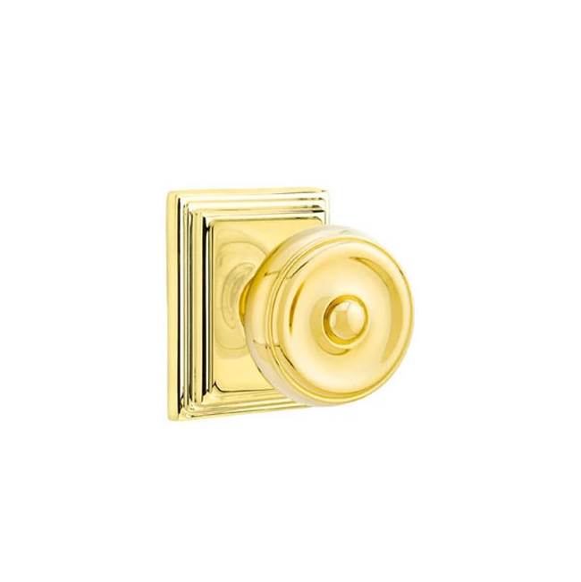 Emtek - Dummy, Wilshire Rosette, Waverly Knob, US3NL - Unlacquered Brass