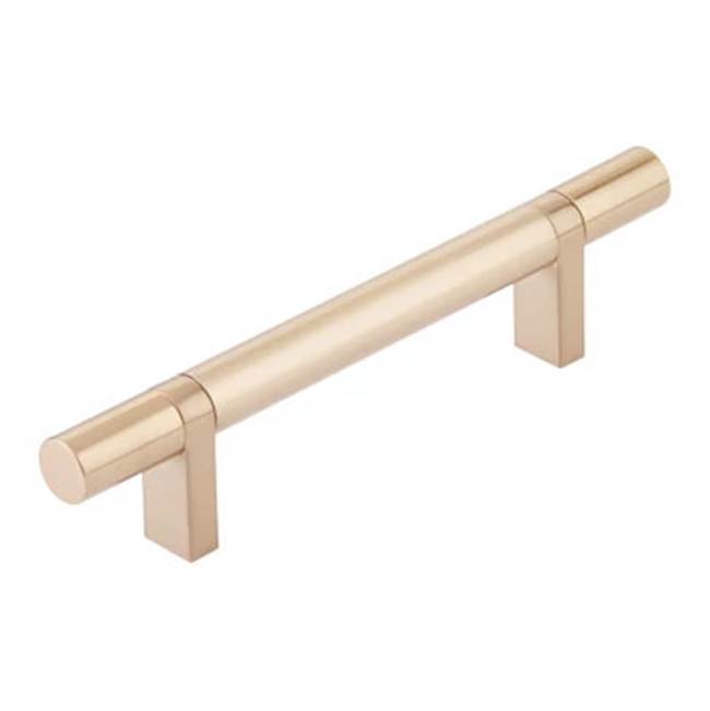 Emtek - Select Cabinet Pull 4'' C-C, Rectangular Bar Stem Satin Copper, Smooth Bar Satin Copper - Satin Copper,Satin Copper