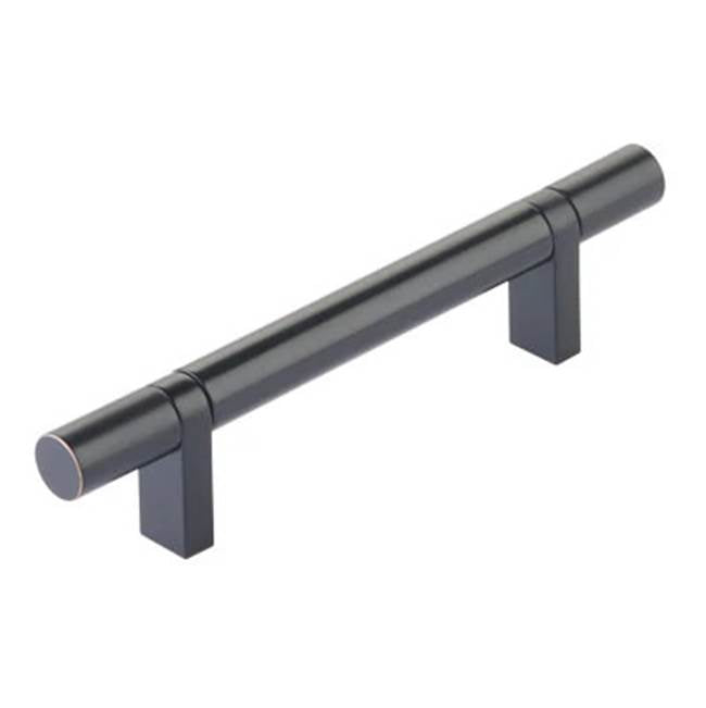 Emtek - Select Cabinet Pull 4'' C-C, Rectangular Bar Stem US10B, Smooth Bar US10B - Oil Rubbed Bronze,Oil Rubbed Bronze