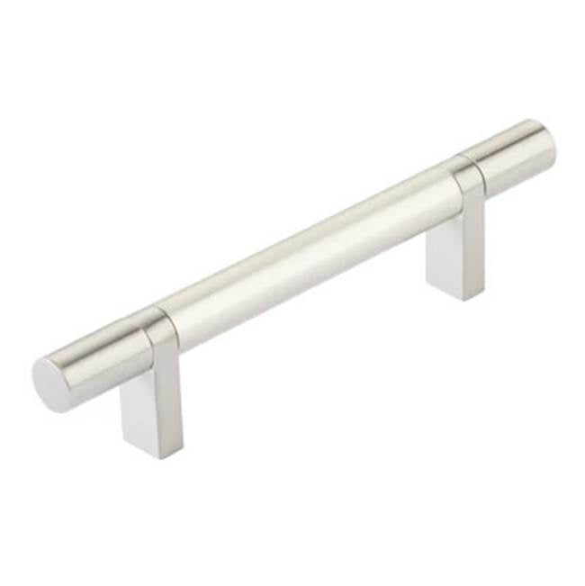 Emtek - Select Cabinet Pull 4'' C-C, Rectangular Bar Stem US15, Smooth Bar US15 - Satin Nickel,Satin Nickel