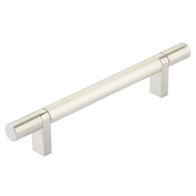 Emtek - Select Cabinet Pull 5'' C-C, Rectangular Bar Stem US15, Smooth Bar US15 - Satin Nickel,Satin Nickel