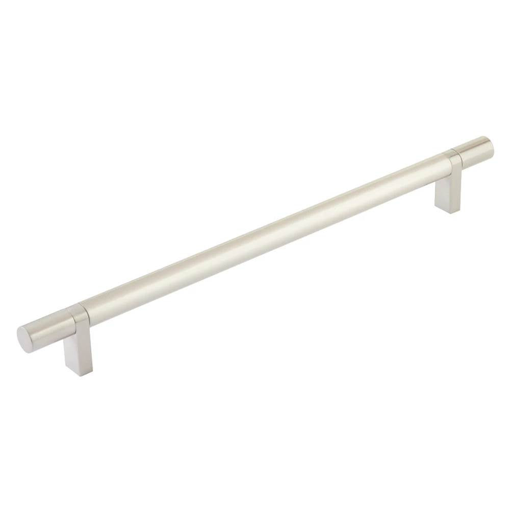 Emtek - Select Cabinet Pull 10'' C-C, Rectangular Bar Stem US15, Smooth Bar US15 - Satin Nickel,Satin Nickel