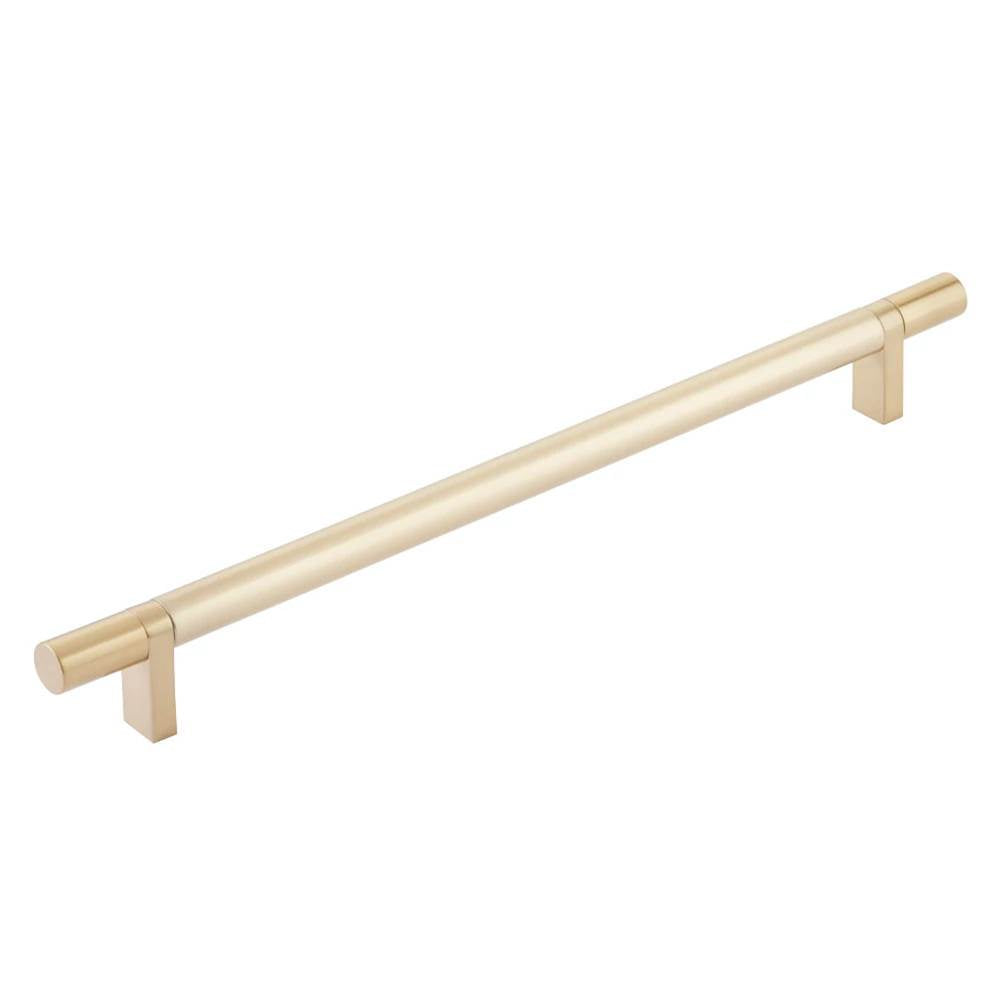 Emtek - Select Cabinet Pull 10'' C-C, Rectangular Bar Stem US4, Smooth Bar US4 - Satin Brass,Satin Brass