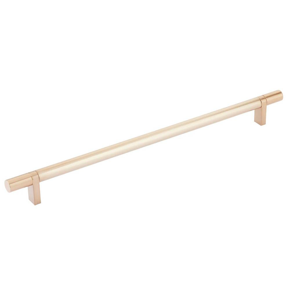 Emtek - Select Cabinet Pull 12'' C-C, Rectangular Bar Stem Satin Copper, Smooth Bar Satin Copper - Satin Copper,Satin Copper