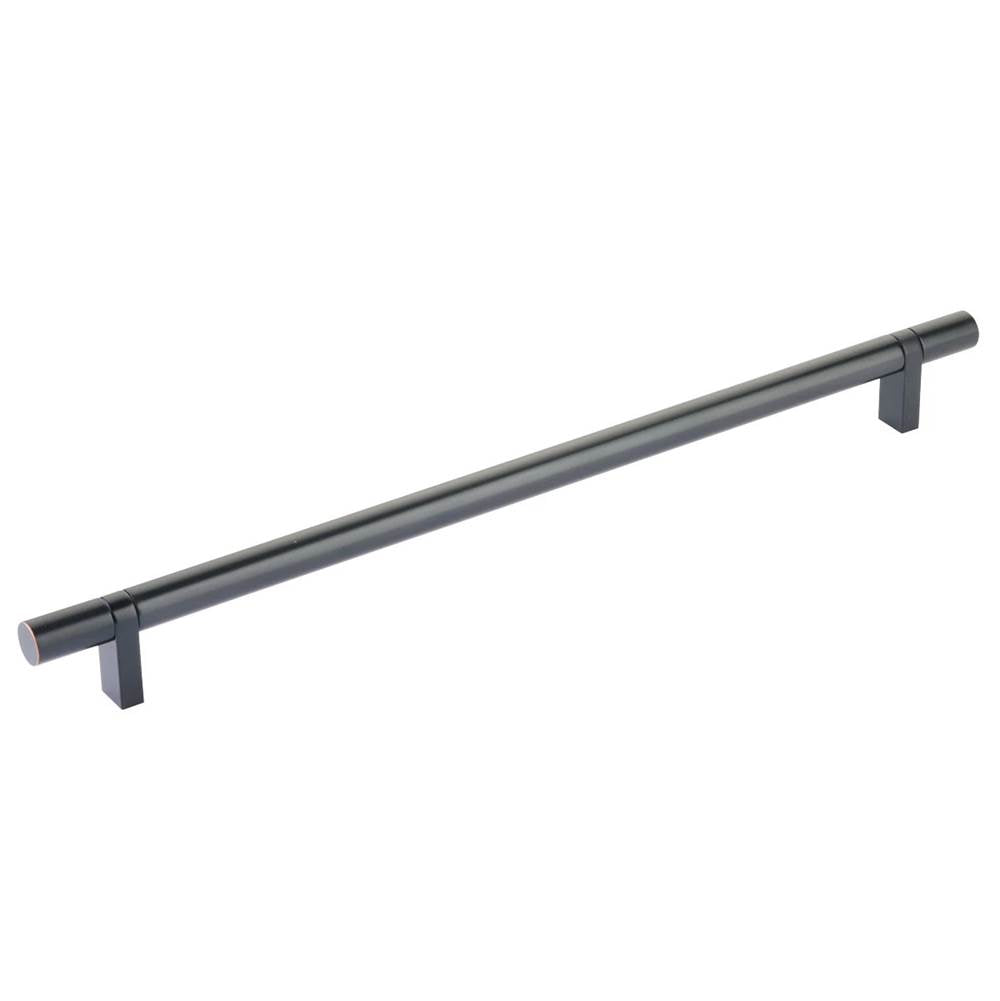 Emtek - Select Cabinet Pull 12'' C-C, Rectangular Bar Stem US10B, Smooth Bar US10B - Oil Rubbed Bronze,Oil Rubbed Bronze