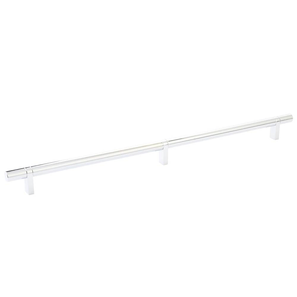 Emtek - Select Cabinet Pull 16'' C-C, Rectangular Bar Stem US26, Smooth Bar US26 - Polished Chrome,Polished Chrome