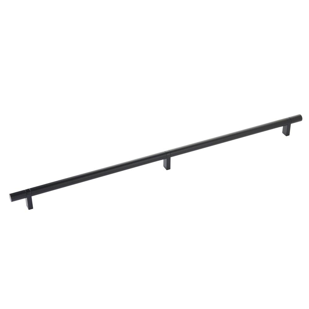 Emtek - Select Cabinet Pull 20'' C-C, Rectangular Bar Stem US19, Smooth Bar US19 - Flat Black,Flat Black