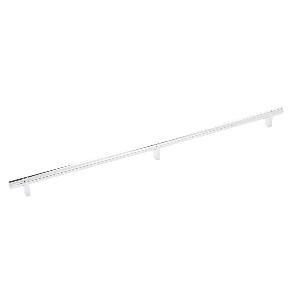 Emtek - Select Cabinet Pull 20'' C-C, Rectangular Bar Stem US26, Smooth Bar US26 - Polished Chrome,Polished Chrome
