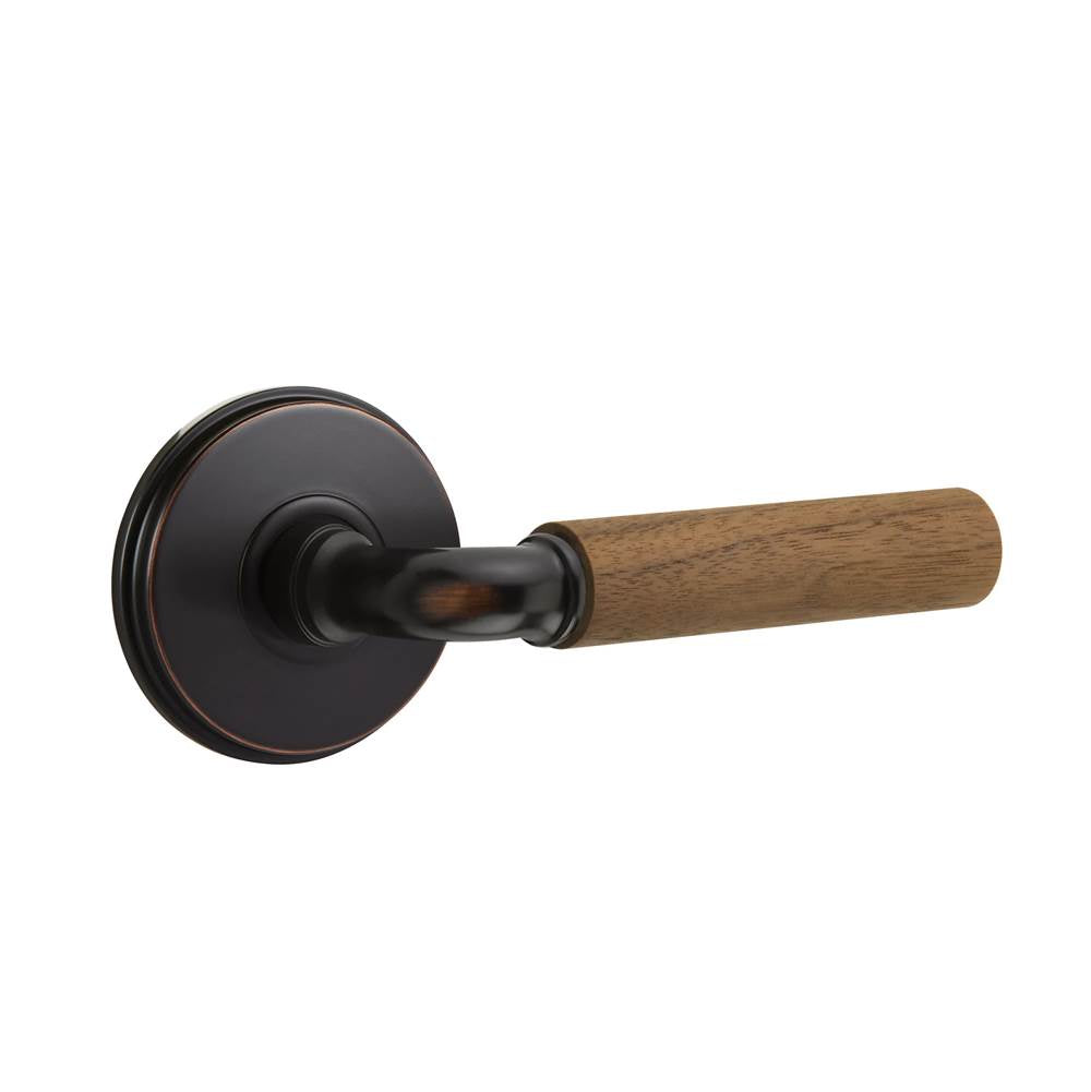 Emtek - Select Privacy, Watford Rosette US10B, R-Bar Stem US10B, Dark Walnut Handle, LH - Oil Rubbed Bronze