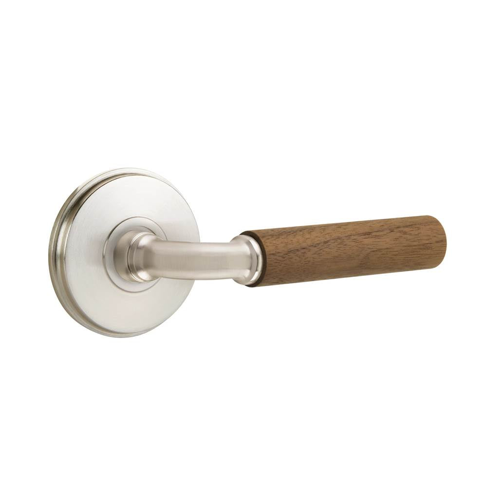 Emtek - Select Dummy, Watford Rosette US15, R-Bar Stem US15, Dark Walnut Handle - Satin Nickel