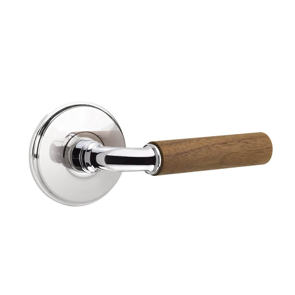 Emtek - Select Dummy, Watford Rosette US26, R-Bar Stem US26, Dark Walnut Handle - Polished Chrome