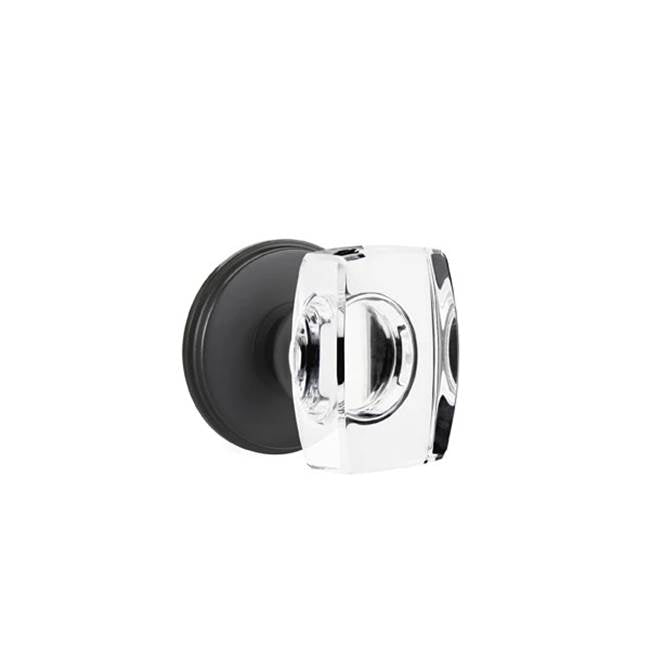 Emtek - Passage, Watford Rosette, Windsor Crystal Knob, US19 - Flat Black