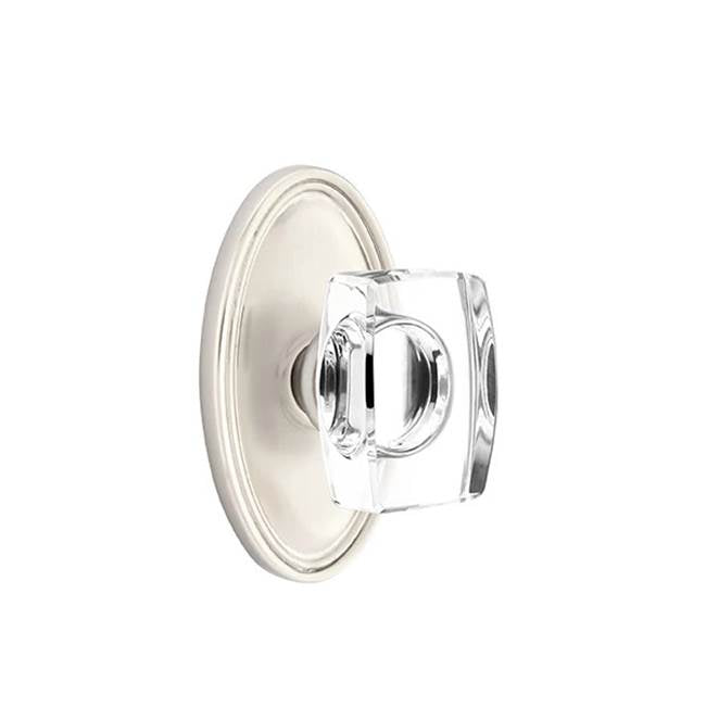 Emtek - Dummy, Oval Rosette, Windsor Crystal Knob, US15 - Satin Nickel