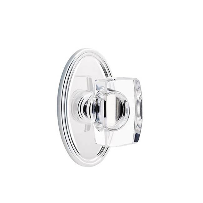 Emtek - Privacy, Oval Rosette, Windsor Crystal Knob, US26 - Polished Chrome