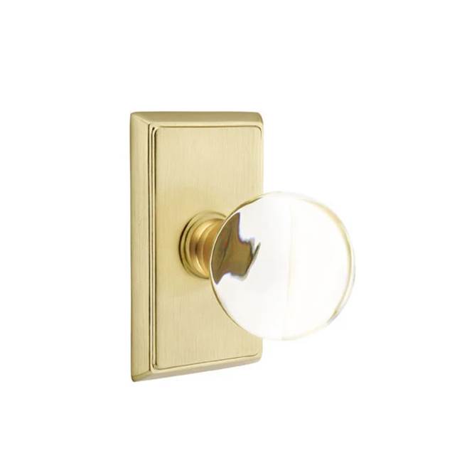 Emtek - Dummy, Rectangular Rosette, Bristol Crystal Knob, US4 - Satin Brass