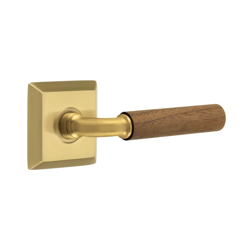 Emtek - Concealed Fastener, Select Passage, Quincy Rosette US7, R-Bar Stem US7, Dark Walnut Handle - French Antique