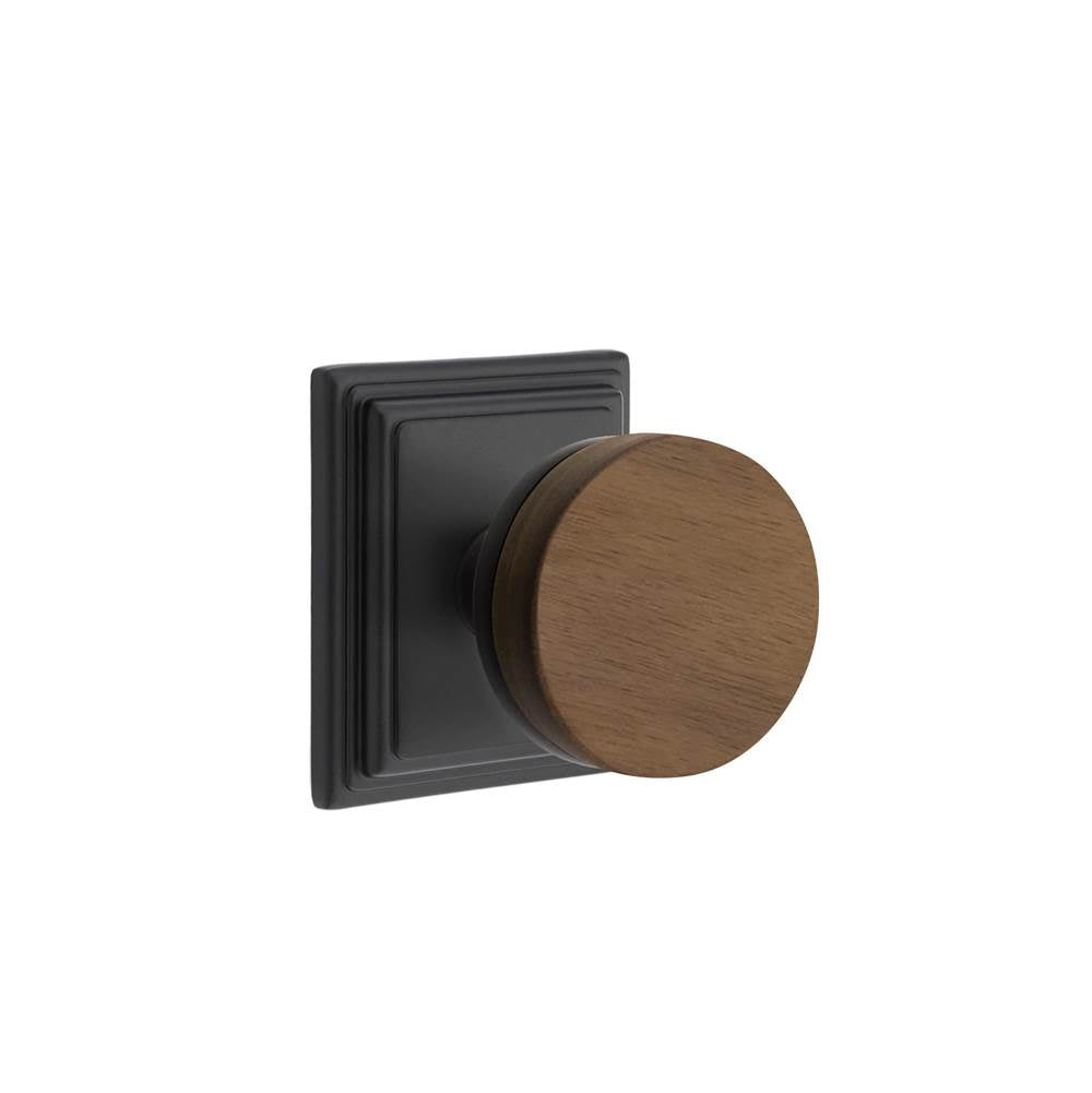 Emtek - Concealed Fastener, Select Passage, Wilshire Rosette US19, Conical Stem US19, Dark Walnut Knob - Flat Black