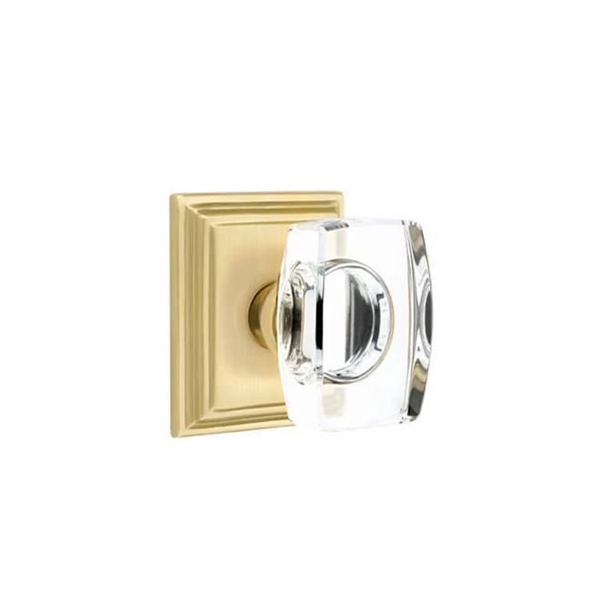 Emtek - Dummy, Wilshire Rosette, Windsor Crystal Knob, US4 - Satin Brass