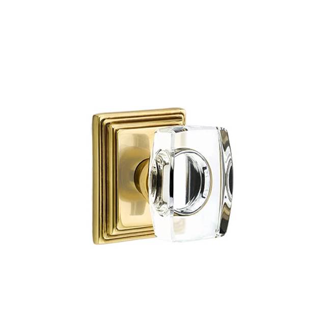 Emtek - Concealed, Passage, Wilshire Rosette, Windsor Crystal Knob, US7 - French Antique