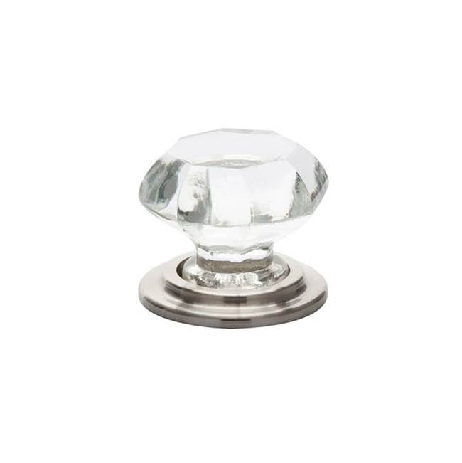 Emtek - Old Town Glass Wardrobe Knob, 1-3/4'', US15 - Satin Nickel