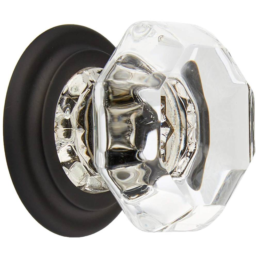 Emtek - Old Town Glass Wardrobe Knob, 1-3/4'', US19 - Flat Black