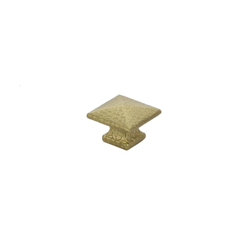 Emtek - Arts and Crafts Square Dimpled Knob, 1'', US4 - Satin Brass