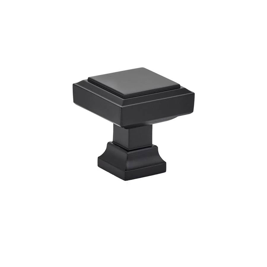 Emtek - Geometric Square Knob, 1-1/4'', US19 - Flat Black