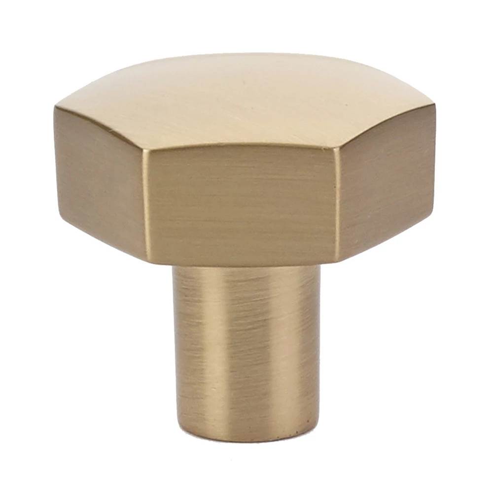 Emtek - Mod Hex Knob, Cabinet, 1-1/8'', US4 - Satin Brass