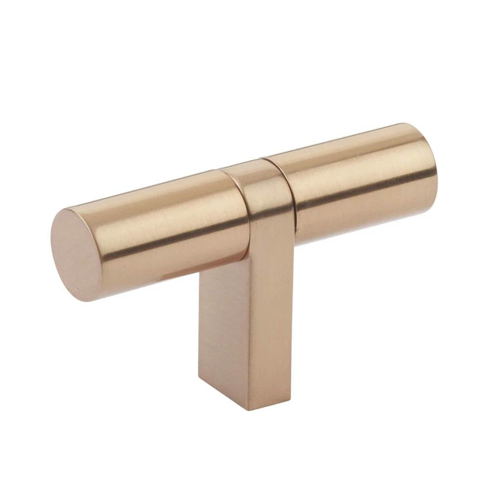 Emtek - Select Cabinet T-Knob 2-1/4'' overall, Rectangular Bar Stem Satin Copper, Smooth Bar Satin Copper - Satin Copper,Satin Copper