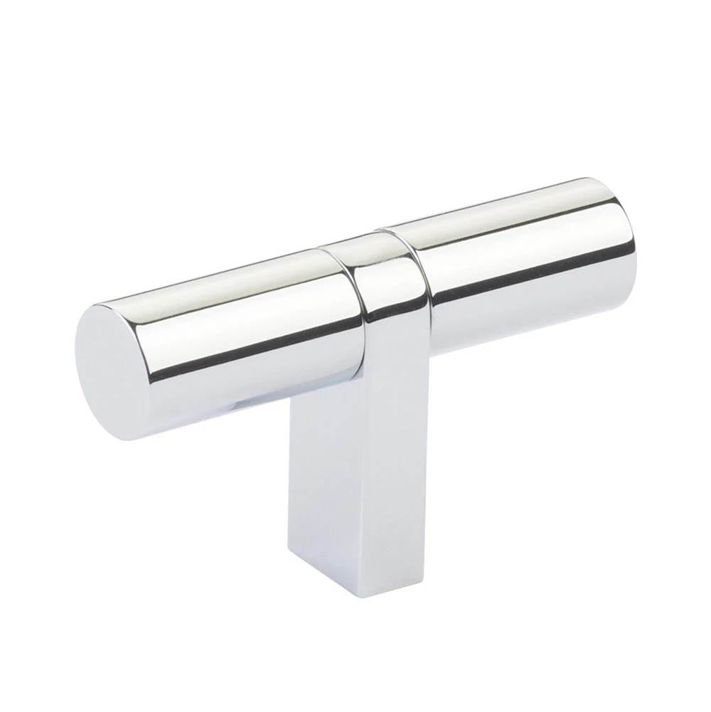 Emtek - Select Cabinet T-Knob 2-1/4'' overall, Rectangular Bar Stem US26, Smooth Bar US26 - Polished Chrome,Polished Chrome