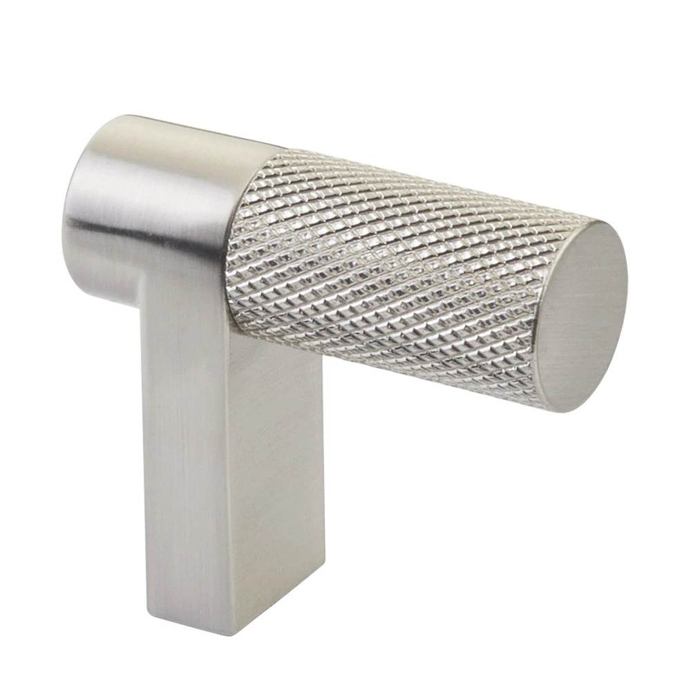 Emtek - Select Cabinet Finger Pull 1-1/2'' overall, Rectangular Stem US15, Knurled Bar US15 - Satin Nickel,Satin Nickel