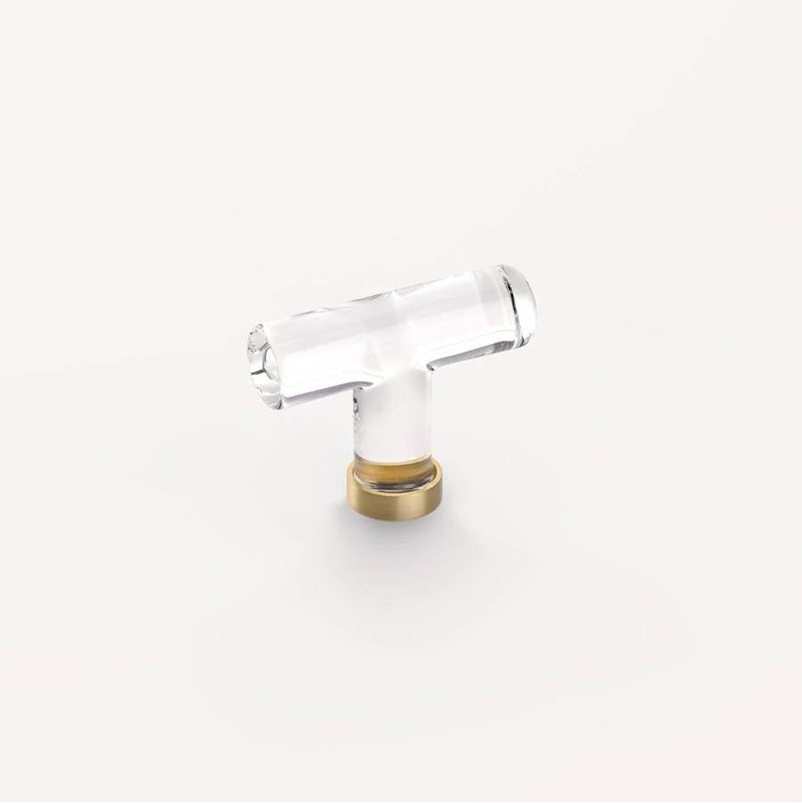 Emtek - Crystal T Knob, 2-1/8'', US4 - Satin Brass
