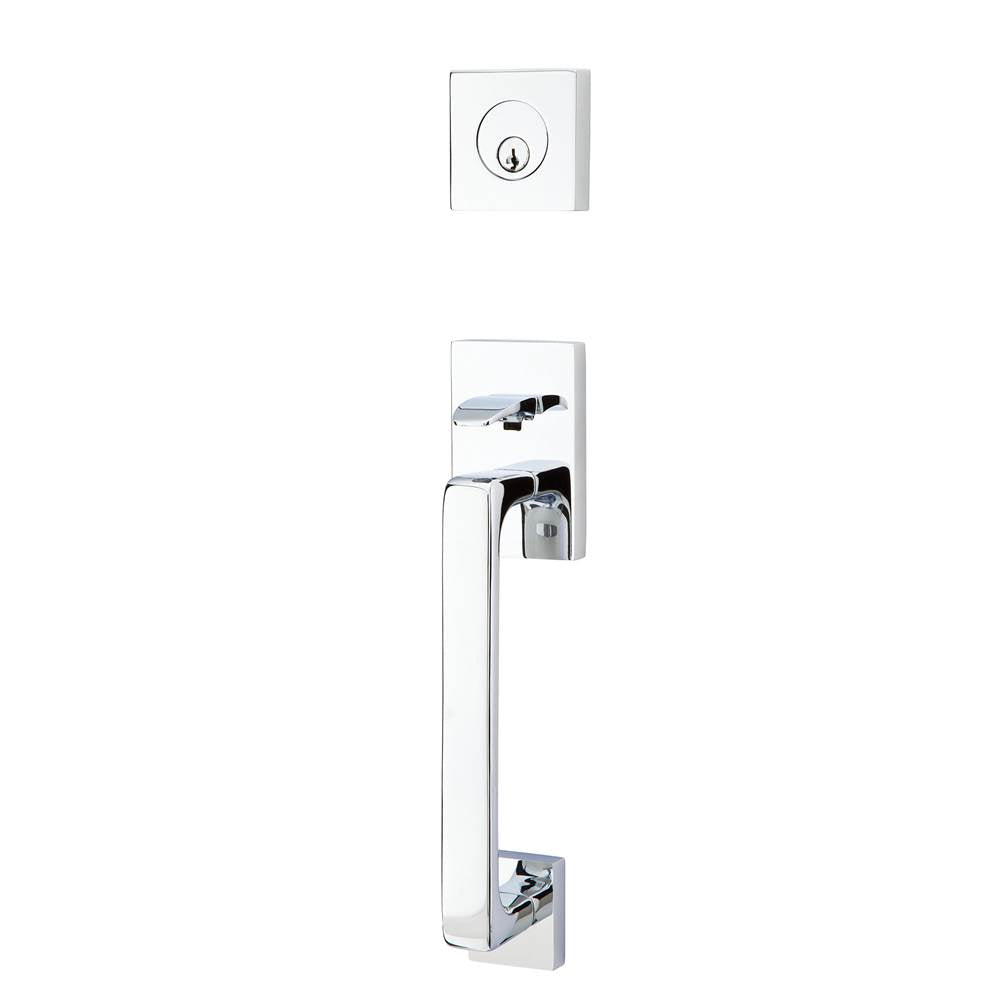 Emtek - Sgl Cyl, Baden Tub Ent, Argos Lever, LH, US26 - Polished Chrome