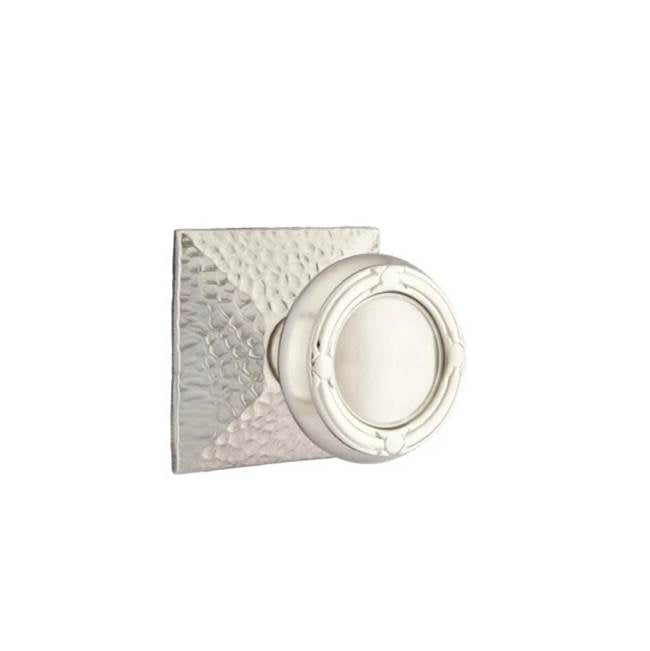 Emtek - Passage, Hammered Rosette, Ribbon and Reed Knob, US15 - Satin Nickel