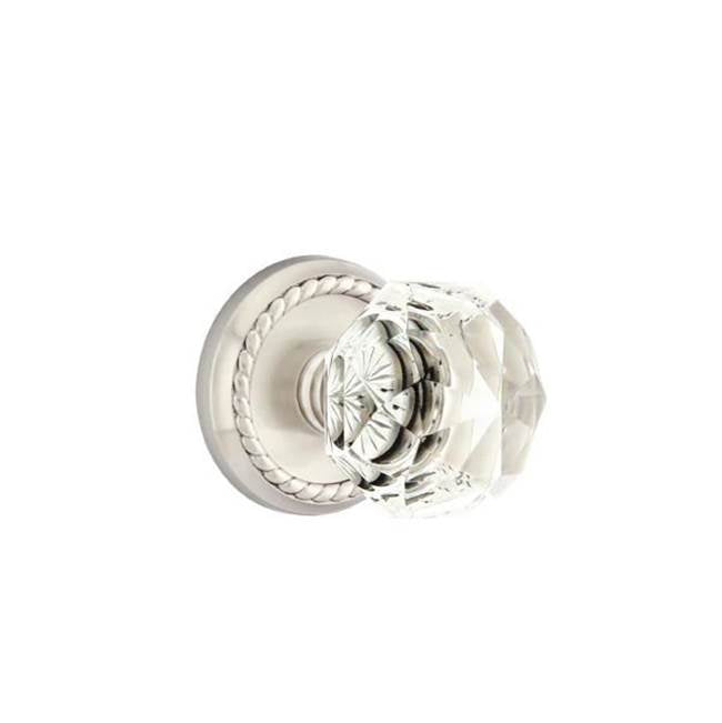 Emtek - Dummy, Rope Rosette, Diamond Crystal Knob, US15 - Satin Nickel