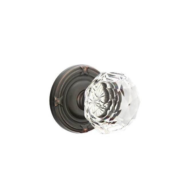 Emtek - Privacy, Ribbon and Reed Rosette, Diamond Crystal Knob, US10B - Oil Rubbed Bronze