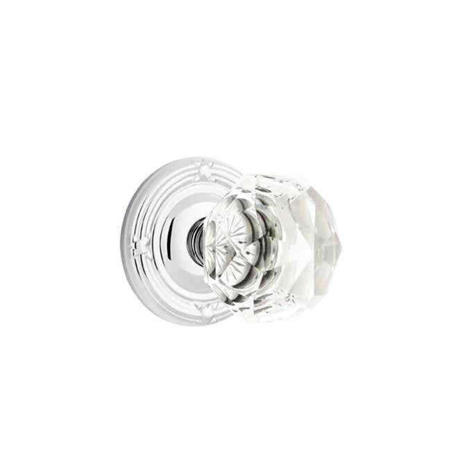 Emtek - Privacy, Ribbon and Reed Rosette, Diamond Crystal Knob, US26 - Polished Chrome