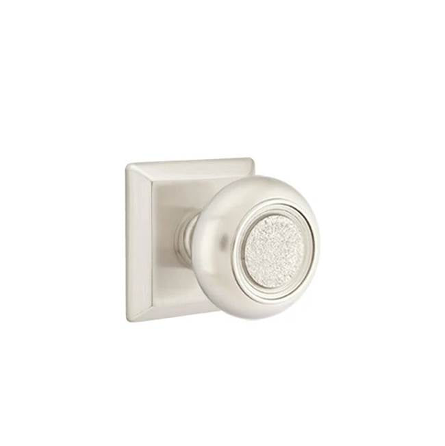 Emtek - Concealed, Passage, Quincy Rosette, Belmont Knob, US15 - Satin Nickel