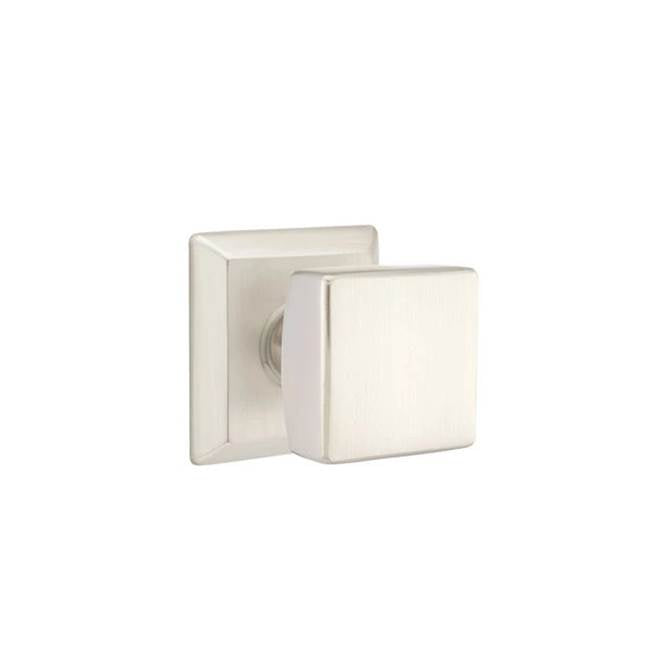 Emtek - Privacy, Quincy Rosette, Square Knob, US15 - Satin Nickel