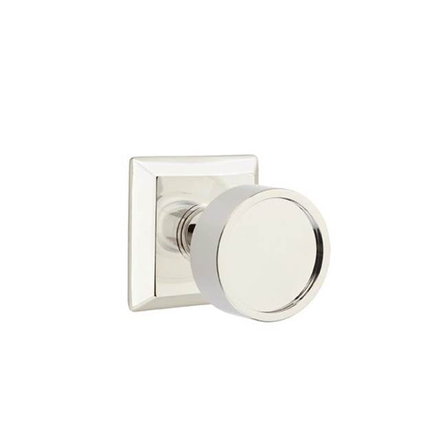 Emtek - Concealed, Privacy, Quincy Rosette, Verve Knob, US14 - Polished Nickel