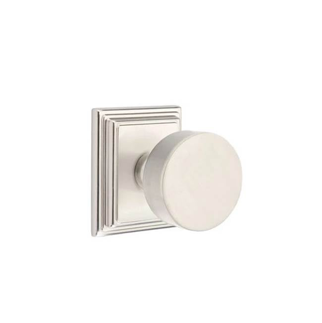 Emtek - Concealed, Passage, Wilshire Rosette, Round Knob, US15 - Satin Nickel