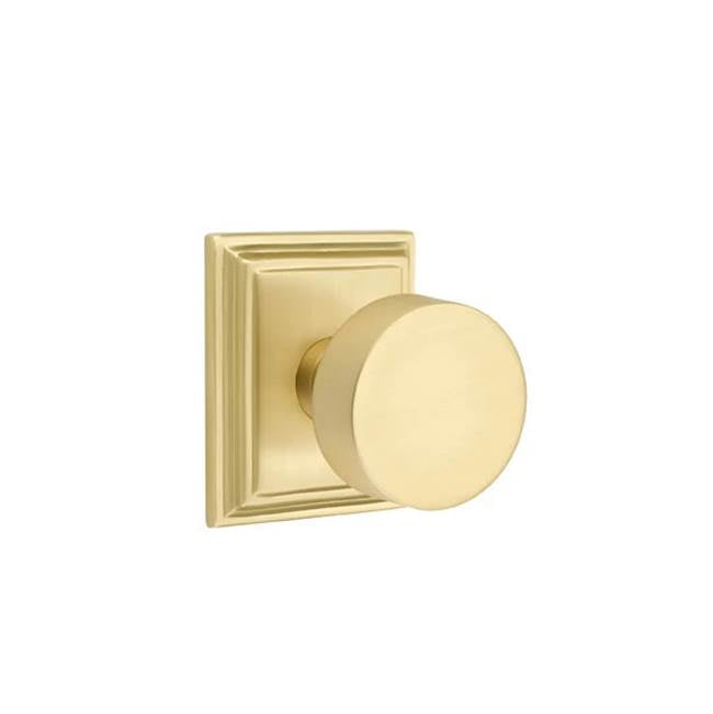 Emtek - Concealed, Passage, Wilshire Rosette, Round Knob, US4 - Satin Brass