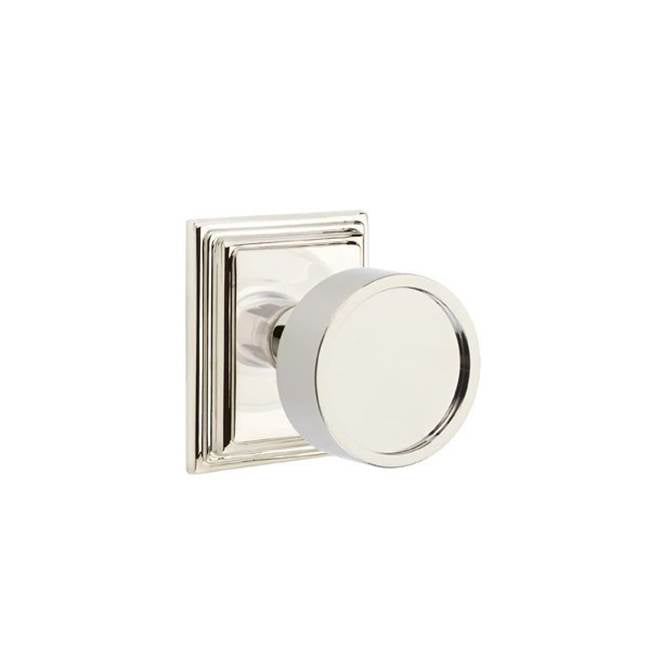 Emtek - Concealed, Privacy, Wilshire Rosette, Verve Knob, US14 - Polished Nickel