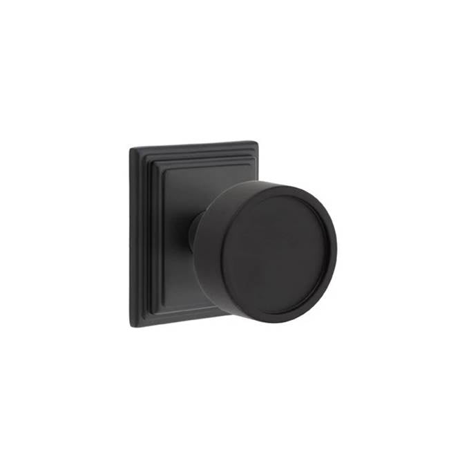 Emtek - Concealed, Privacy, Wilshire Rosette, Verve Knob, US19 - Flat Black