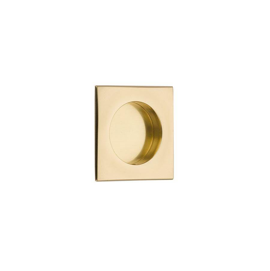 Emtek - Square Flush Pull with Round Bore, US3NL - Unlacquered Brass