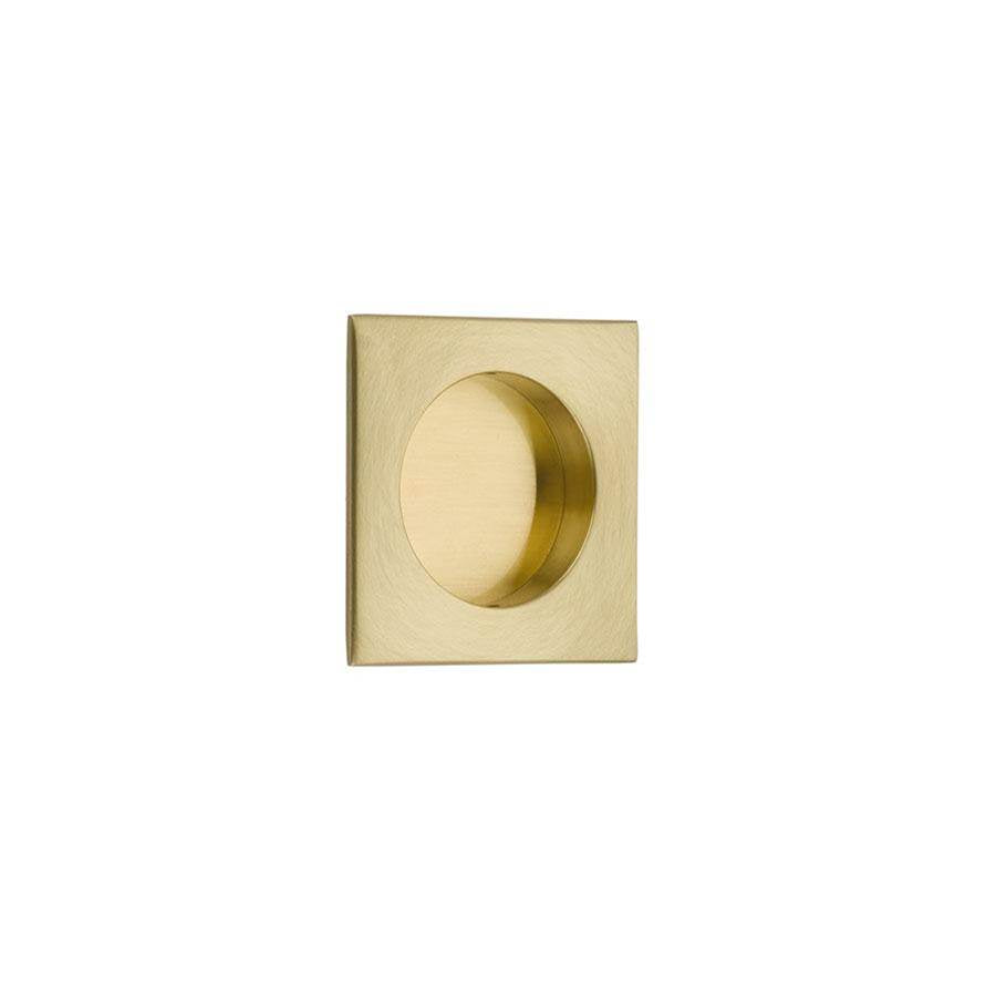 Emtek - Square Flush Pull with Round Bore, US4 - Satin Brass