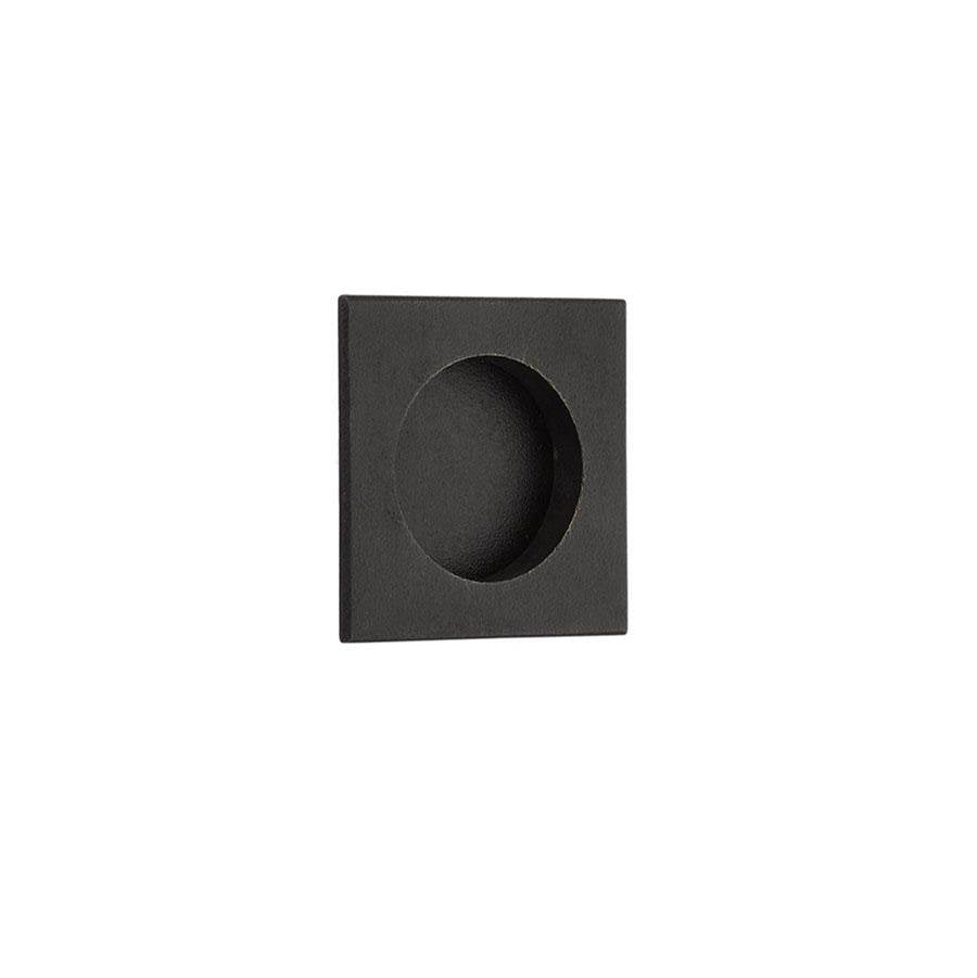 Emtek - Square Flush Pull with Round Bore, TWB - Tumbled White Bronze