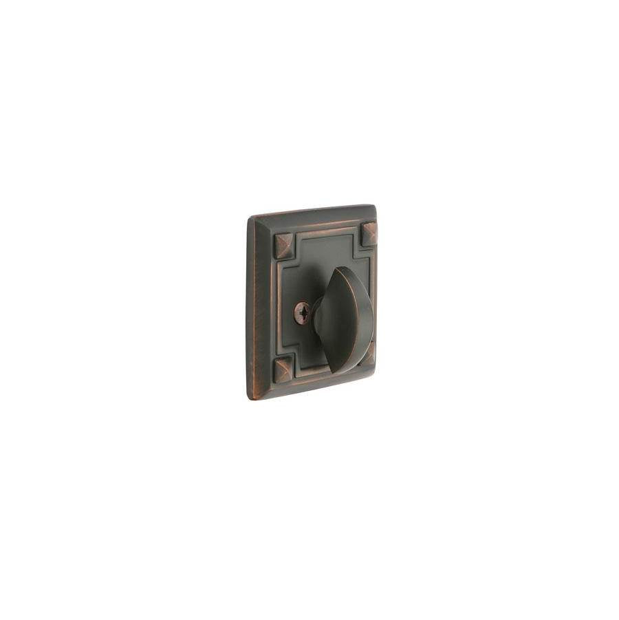 Emtek - Arts and Crafts Deadbolt, SglSided, US3NL - Unlacquered Brass