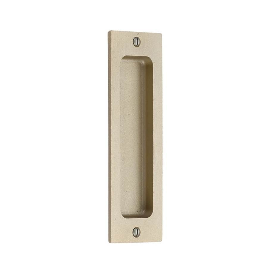 Emtek - Sandcast Bronze Rectangular Flush Pulls -6'', TWB - Tumbled White Bronze