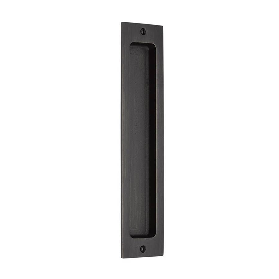 Emtek - Sandcast Bronze Rectangular Flush Pulls -10'', TWB - Tumbled White Bronze
